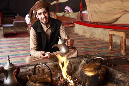 Wadi Rum - Bedouin man serving Arabic coffee