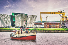 Belfast - boat passing Titanic Experience