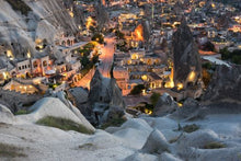 Goreme Town on sunset in Cappadocia
